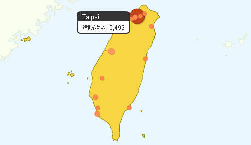 台灣訪客分佈圖