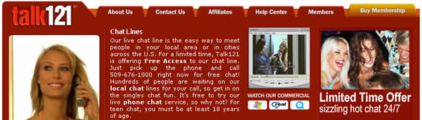Chat lines Talk121.com